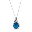 Load image into Gallery viewer, Le Vian Pear Cut Deep Sea Blue Topaz &amp; Nude Diamond Halo Pendant
