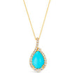 Load image into Gallery viewer, Le Vian Robins Egg Blue Turquoise &amp; Nude Diamond Halo Pendant
