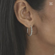 Load and play video in Gallery viewer, Gabriel &amp; Co. Sterling Silver Bujukan 25mm Classic Hoop Earrings
