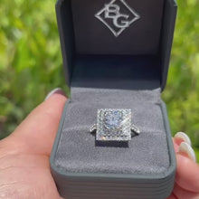 Load and play video in Gallery viewer, Ben Garelick Estella Art Deco Double Square Halo Pave Set Diamond Engagement Ring
