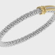 Load and play video in Gallery viewer, Vahan Sterling Silver &amp; Yellow Gold Diamond Seven Diamond Bar Bangle Bracelet
