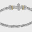 Load and play video in Gallery viewer, Vahan Sterling Silver &amp; 14K Yellow Gold Beaded Cross Bangle Bracelet
