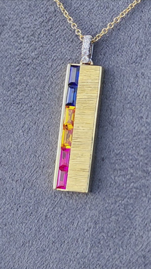 Video of Simon G. Rainbow Colored Gemstone Pendant