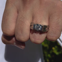 Load and play video in Gallery viewer, Ben Garelick &quot;Grove&quot; Tension Set Style Engagement Ring
