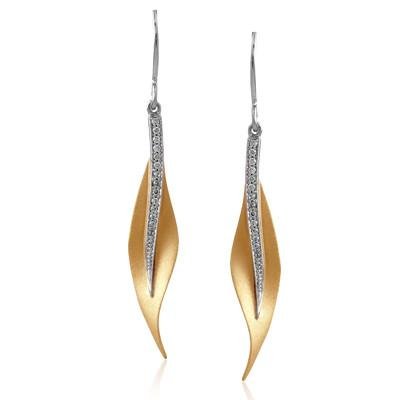 Simon G. 18K Yellow Gold Fallen Leaves Earring