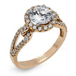 Load image into Gallery viewer, Simon G. 18Kt White Gold Split Shank Diamond Halo Engagement Ring
