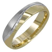 Load image into Gallery viewer, Simon G. &quot;Brushed&quot; Two-Tone Men&#39;s Wedding Band
