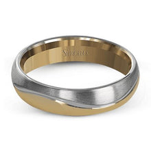 Load image into Gallery viewer, Simon G. &quot;Brushed&quot; Two-Tone Men&#39;s Wedding Band
