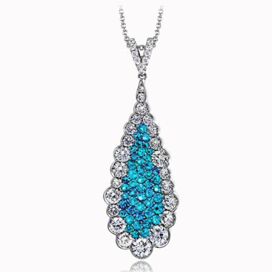 Simon G. Caribbean "Blue Paraiba" Pave Pendant