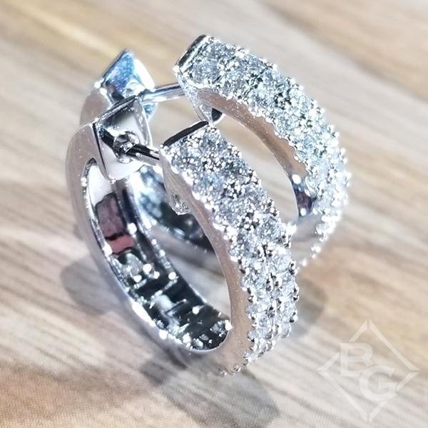 Buy Simon G. White Gold Classic Mini-Hoop Diamond Huggie