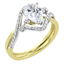 Load image into Gallery viewer, Simon G. Contemporary Freeform Pear Cut Diamond Engagement Ring
