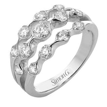 Load image into Gallery viewer, Simon G. Contemporary Three Row Bezel Set Diamond Ring
