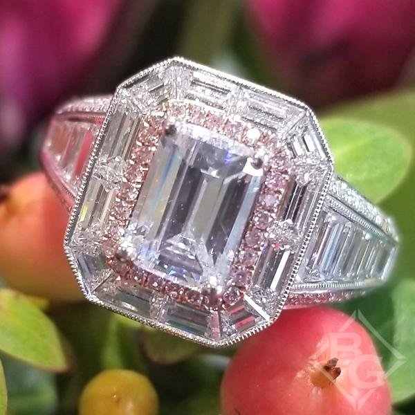 Emerald cut diamond with baguettes online