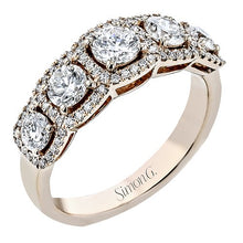 Load image into Gallery viewer, Simon G. Five Stone Diamond &quot;Halo&quot; Anniversary Ring
