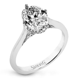 Simon G. Hidden Halo Cathedral Diamond Engagement Ring