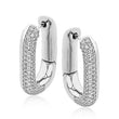 Load image into Gallery viewer, Simon G. High Polished Diamond Pave Two - Tone Hoop Earrings
