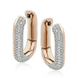 Load image into Gallery viewer, Simon G. High Polished Diamond Pave Two - Tone Hoop Earrings
