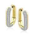 Load image into Gallery viewer, Simon G. High Polished Diamond Pave Two - Tone Hoop Earrings
