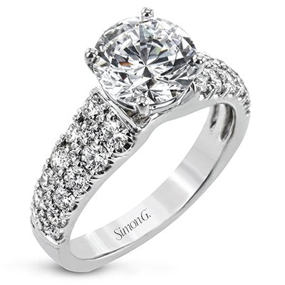 Simon G. Large Diamond Pave Cathedral Engagement Ring