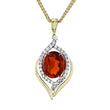 Load image into Gallery viewer, Simon G. Mexican Fire Opal Halo Diamond Swirl Pendant
