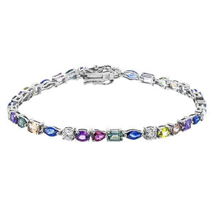 Simon G. Mixed - Cut Rainbow Sapphire & Diamond Bracelet