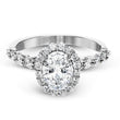 Load image into Gallery viewer, Simon G. Oval Cut Halo Shared Prong Diamond Engagement Ring
