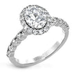 Load image into Gallery viewer, Simon G. Oval Cut Halo Shared Prong Diamond Engagement Ring
