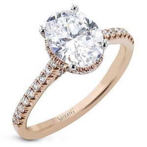 Simon G. Oval Cut Hidden Halo Diamond Engagement Ring