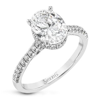 Simon G. Oval Cut Hidden Halo Diamond Engagement Ring