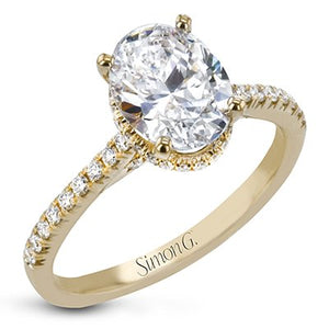 Simon G. Oval Cut Hidden Halo Diamond Engagement Ring