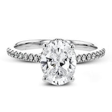 Load image into Gallery viewer, Simon G. Oval Cut Hidden Halo Diamond Engagement Ring
