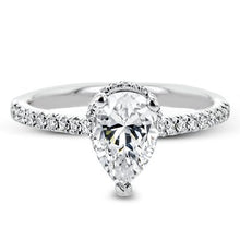 Load image into Gallery viewer, Simon G. Pear Cut Hidden Halo Diamond Engagement Ring
