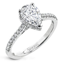 Load image into Gallery viewer, Simon G. Pear Cut Hidden Halo Diamond Engagement Ring
