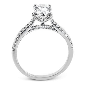 Simon G. Pear Cut Hidden Halo Diamond Engagement Ring