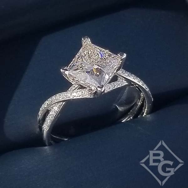 Princess cut twist engagement ring discount