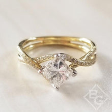 Load image into Gallery viewer, Simon G. Princess-Cut &quot;Twist&quot; Split Shank Diamond Engagement Ring
