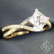 Load image into Gallery viewer, Simon G. Princess-Cut &quot;Twist&quot; Split Shank Diamond Engagement Ring
