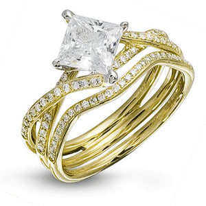 Simon G. Princess-Cut "Twist" Split Shank Diamond Engagement Ring