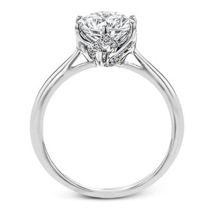 Simon G. 18K White Gold Six Prong Crown Head Classic Solitaire Diamond Engagement Ring