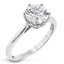 Load image into Gallery viewer, Simon G. 18K White Gold Six Prong Crown Head Classic Solitaire Diamond Engagement Ring
