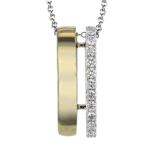 Simon G. Two - Tone Contemporary High Polished Diamond Pendant