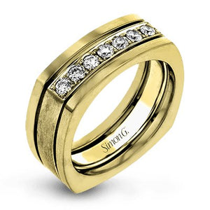 Simon G. Two-Tone Mens Round Cut Diamond Ring