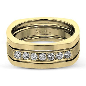 Simon G. Two-Tone Mens Round Cut Diamond Ring