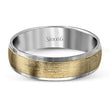 Load image into Gallery viewer, Simon G. White Gold Satin Finished High Polish Edge Wedding Band
