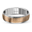 Load image into Gallery viewer, Simon G. White Gold Satin Finished High Polish Edge Wedding Band
