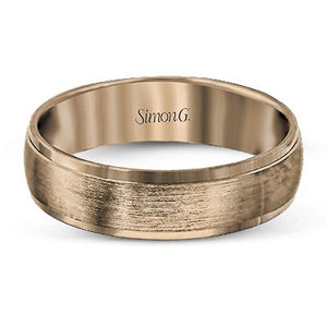 Simon G. White Gold Satin Finished High Polish Edge Wedding Band