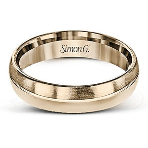 Simon G. White & Rose Gold "Brushed" Two-Tone Men's Wedding Band