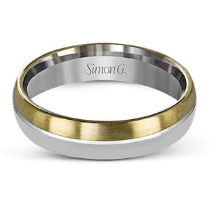 Simon G. White & Rose Gold "Brushed" Two-Tone Men's Wedding Band