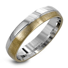 Load image into Gallery viewer, Simon G. White &amp; Rose Gold &quot;Brushed&quot; Two-Tone Men&#39;s Wedding Band
