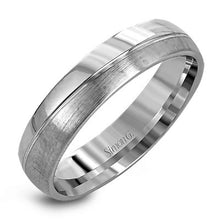 Load image into Gallery viewer, Simon G. White &amp; Rose Gold &quot;Brushed&quot; Two-Tone Men&#39;s Wedding Band
